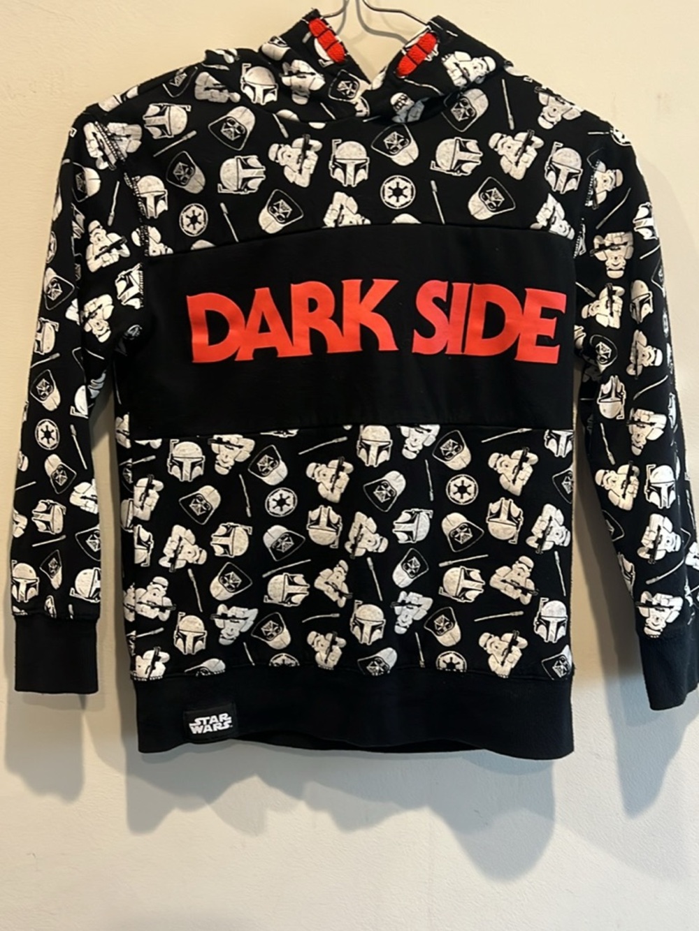 Star Wars Black Hoodie with White Logo and Red Accent